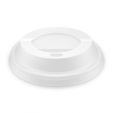 Víčko vypouklé bílé (CPLA) -BIO- pro kelímky Ø 80 mm 100ks