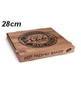Krabice na pizzu (mikrovlnitá lepenka) kraft 28 x 28 x 4 cm [100 ks]