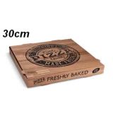 Krabice na pizzu (mikrovlnitá lepenka) kraft 30 x 30 x 4 cm [100 ks]