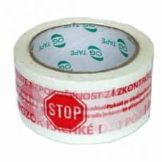 48/60m Lepící páska  bílo/červená !STOP!