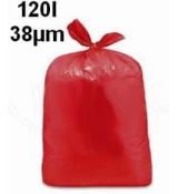 120l.38µm Pytel  (LDPE) červený 70 x 110 cm 52,2g/ks