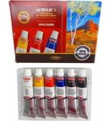 Barvy akrylové sada 6ks 16ml