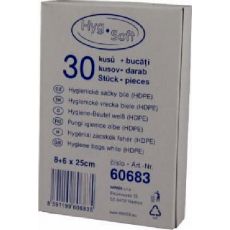 Hygienické sáčky bílé (HDPE) 8+6 x 25 cm [30 ks]