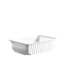 Miska  750 ml (PP) hranatá bilá 186 x 133 mm  [50 ks]