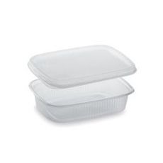Miska  125 ml + víčko hranatá průhledná  (PP) 250ks