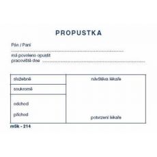 Propustka A7  214 100 listů TP