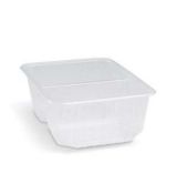 Miska 1000 ml  (PP) hranatá 2dílná průhledná 186 x 133 mm  [50 ks]