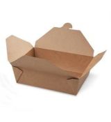 Food box (PAP/PE) nepromastitelný kraft `L` 195 x 140 x 65 mm 1800ml
