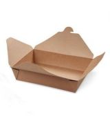 Food box (PAP/PE) nepromastitelný kraft `L` 195 x 140 x 50 mm 1500ml