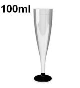 Pohárek krystal na sekt (PS) dvoudílný černá nožka Ø60mm 0,1L