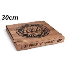 Krabice na pizzu (mikrovlnitá lepenka) kraft 30 x 30 x 4 cm [100 ks]