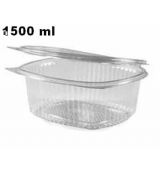 Miska 1500 ml oválná průhledná s víčkem  (PET) [50 ks]