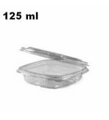 Miska  125 ml hranatá  průhledná s víčkem  (PET) [50 ks]
