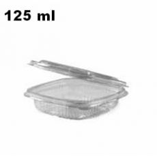 Miska  125 ml hranatá  průhledná s víčkem  (PET) [50 ks]