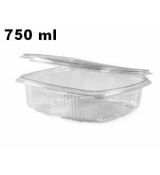 Miska 750 ml hranatá  průhledná s víčkem  (PET) [50 ks]