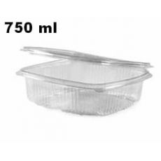 Miska 750 ml hranatá  průhledná s víčkem  (PET) [50 ks]