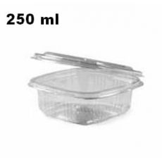 Miska  250 ml hranatá  průhledná s víčkem  (PET) [50 ks]