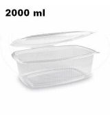 Miska 2000 ml oválná průhledná s víčkem  (PP) [25 ks]