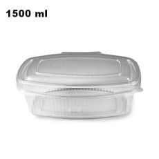 Miska 1500 ml oválná průhledná s víčkem  (PP) [25 ks]