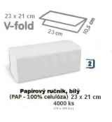 ZZ ručník V, 2vr. 200ks  bílý 23 x 21 cm