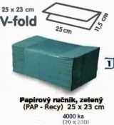 ZZ ručník 1vr 200ks recykl  zelené  25 x 21