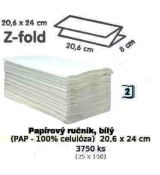 ZZ ručník  2vr 150ks. bílý 20,6 x 24 cm