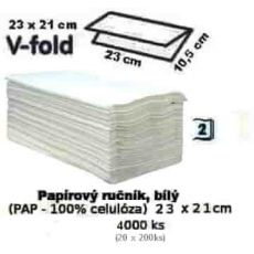 ZZ ručník V, 2vr. 200ks  bílý 23 x 21 cm