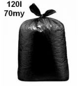 120l.70µm Pytel PE extra-silný ČERNÝ 70 x 110 cm   97g/ks