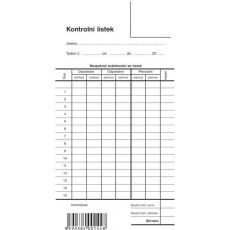 Kontrolní lístek 1-list opt.1144 OPTYS