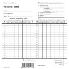 Kontrolní lístek 2-list 1145 OPTYS