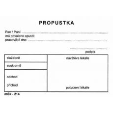 Propustka A7  214 100 listů TP